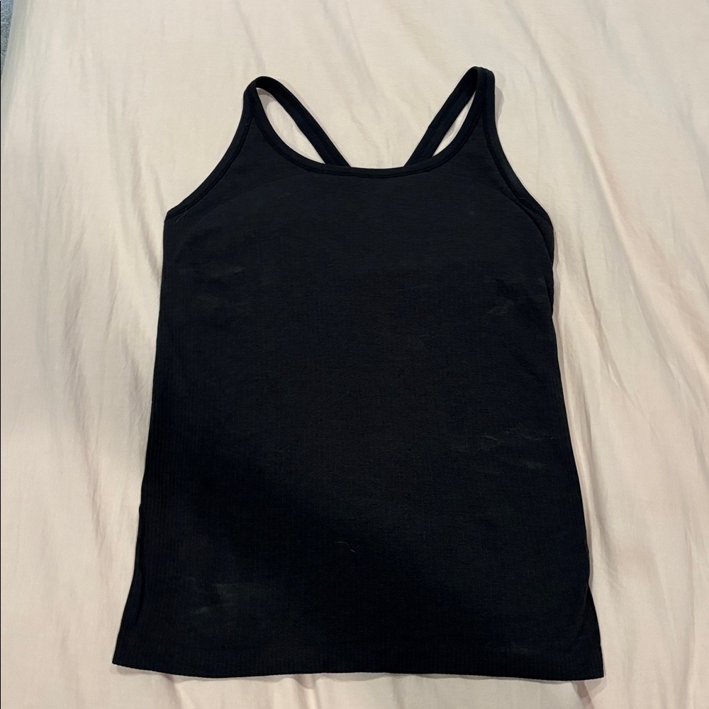 Black Lululemon Ribbed Tank Top (Ebb to Street)